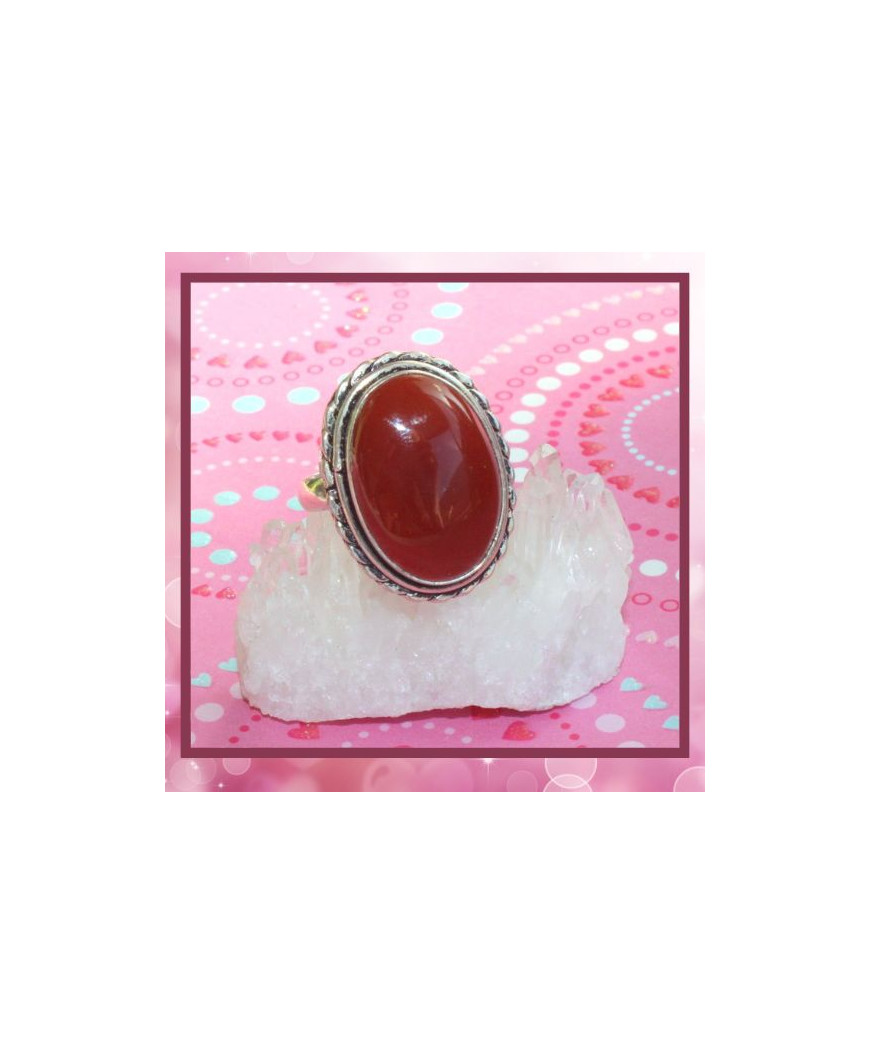 Bague rouge en Cornaline
