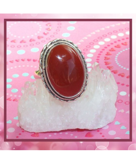 Bague rouge en Cornaline