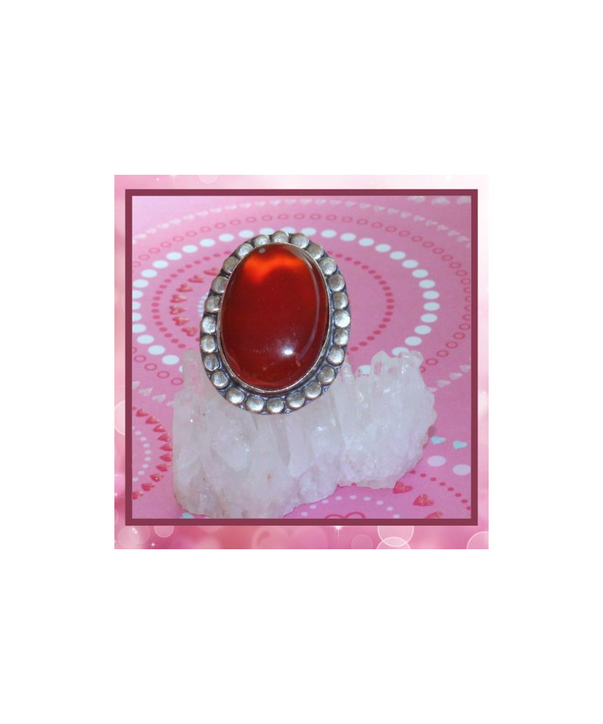 Bague rouge en Cornaline