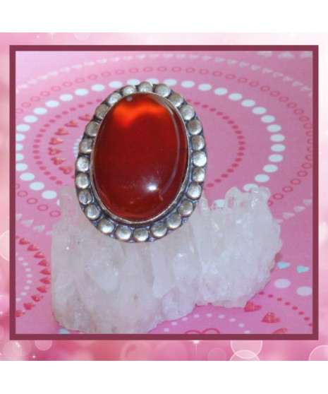 Bague rouge en Cornaline
