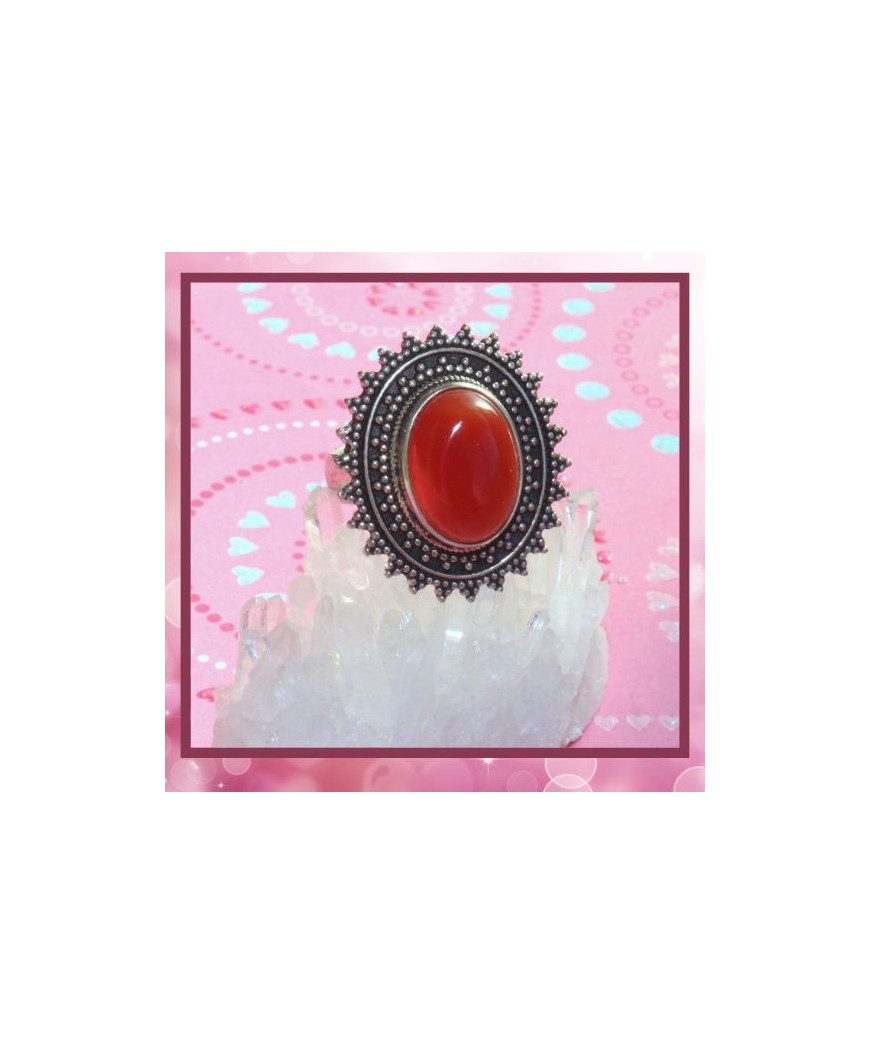 Bague rouge en Cornaline