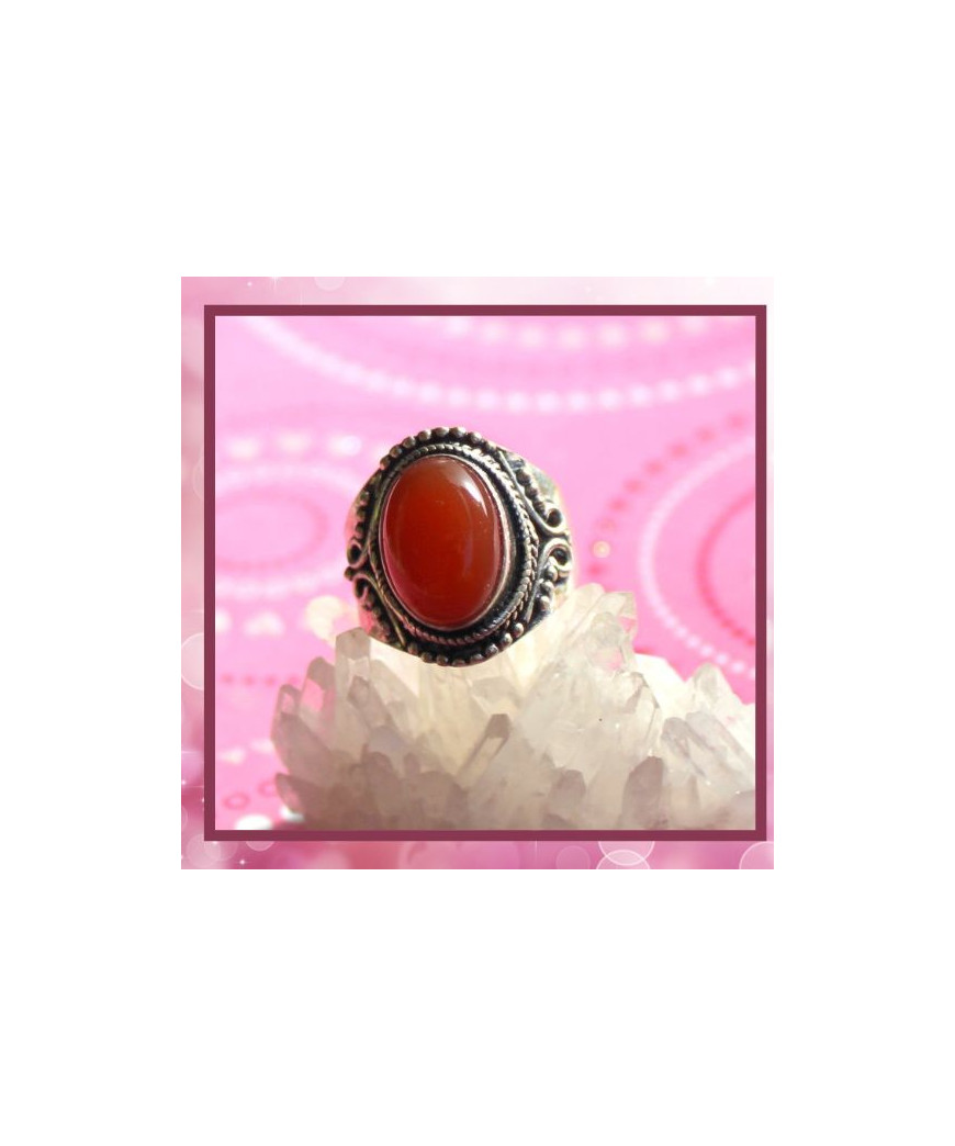 Bague rouge en Cornaline