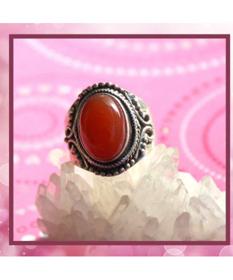 Bague rouge en Cornaline