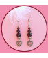 Boucles d'oreilles Cœurs en Agate violette