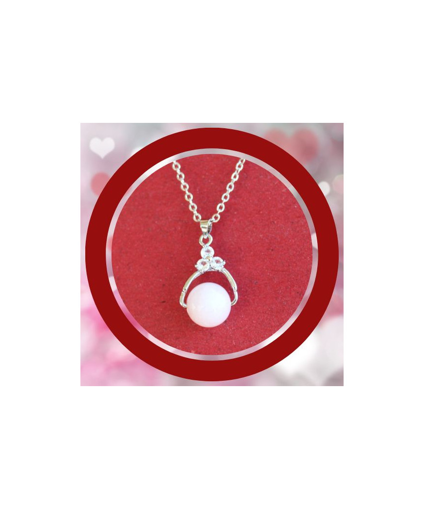 Pendentif  boule en Quartz rose