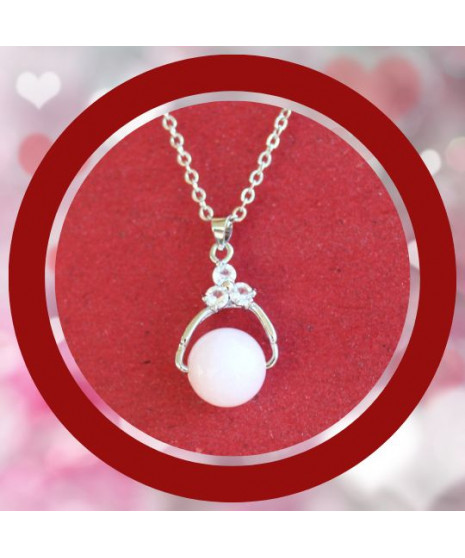 Pendentif  boule en Quartz rose