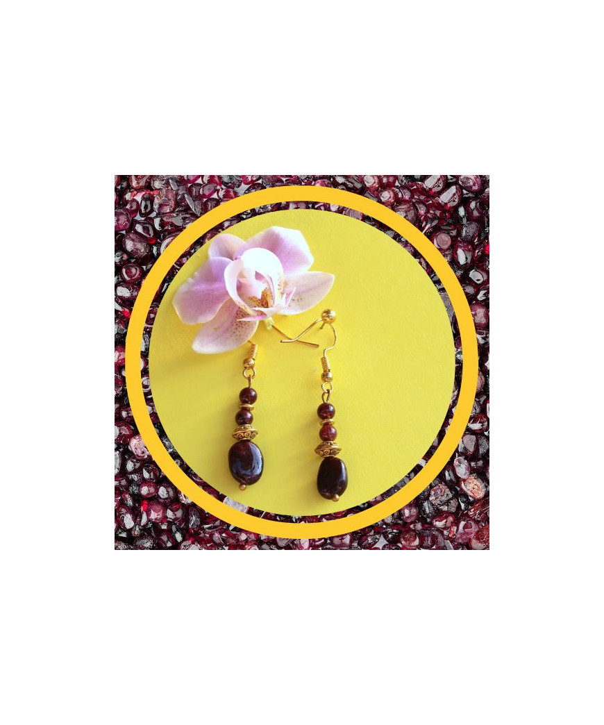 Boucles d'oreilles en Grenat