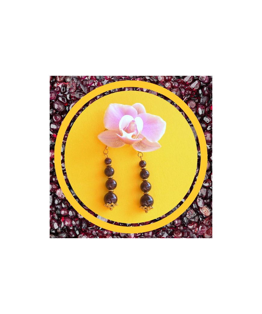 Boucles d'oreilles en Grenat