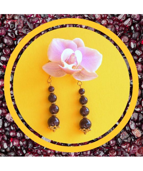 Boucles d'oreilles en Grenat