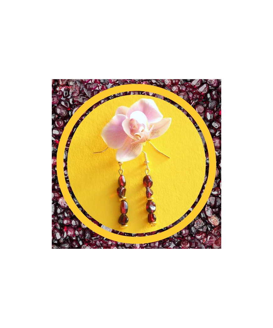 Boucles d'oreilles en Grenat