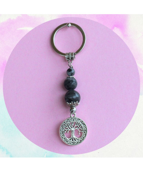 Porte-clefs Arbre de vie en Labradorite