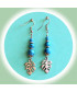 Boucles d'oreilles Feuilles en Turquoise