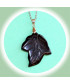 Pendentif Feuille en Agate noire