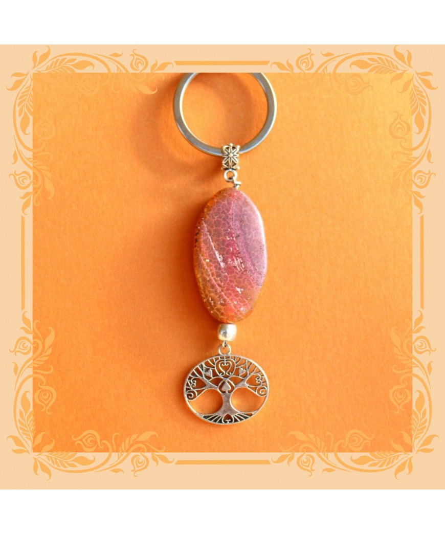 Porte-clefs Arbre de vie en Agate