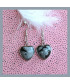 Boucles d'oreilles en Obsidienne flocons de neige