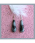 Boucles d'oreilles en Obsidienne flocons de neige