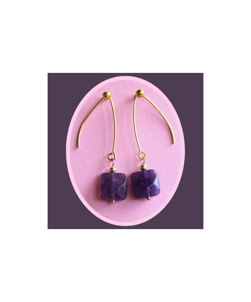 Boucles d'oreilles en Améthyste