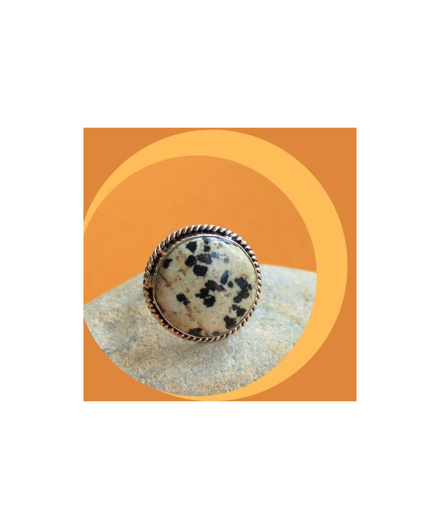Bague en Jaspe dalmatien