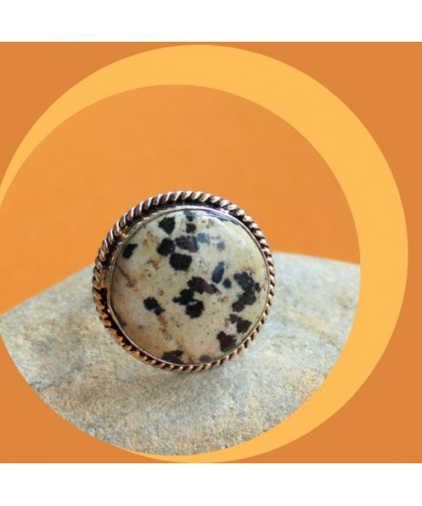 Bague en Jaspe dalmatien