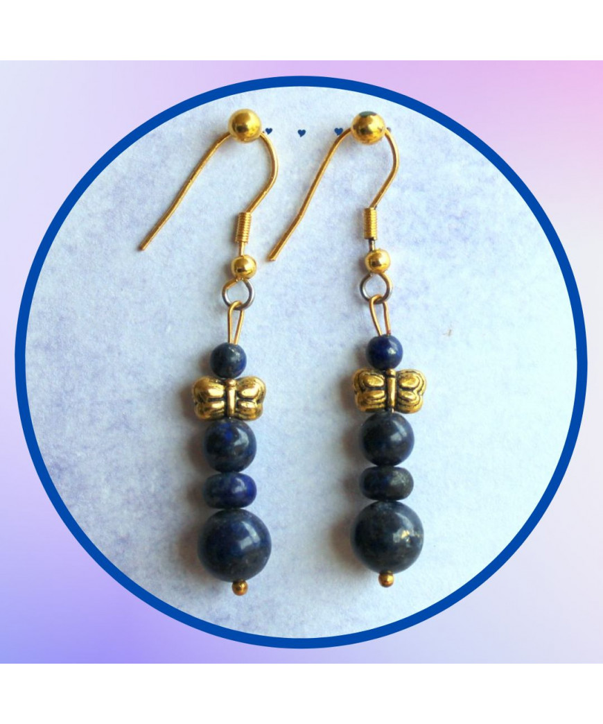 Boucles d'oreilles Papillons en Lapis Lazuli