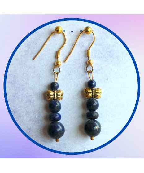 Boucles d'oreilles Papillons en Lapis Lazuli