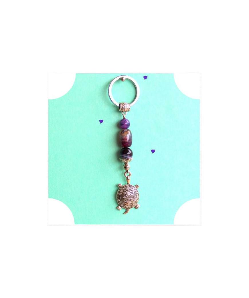 Porte-clefs Tortues en Agate