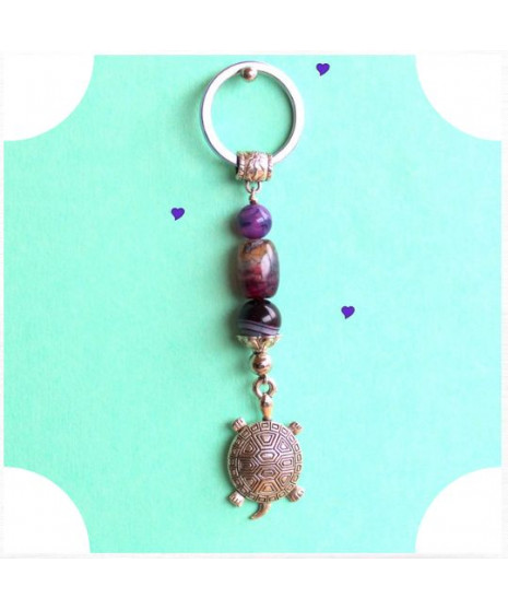 Porte-clefs Tortues en Agate