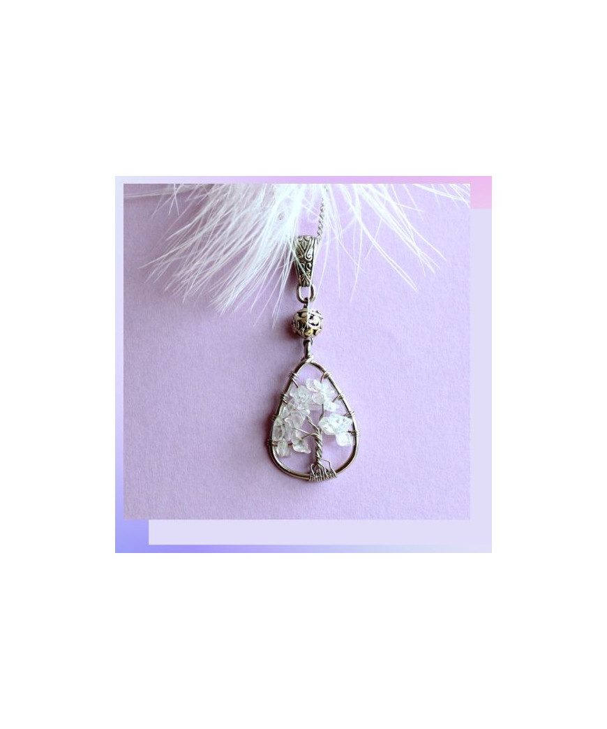 Pendentif Arbre de Vie en Cristal de roche
