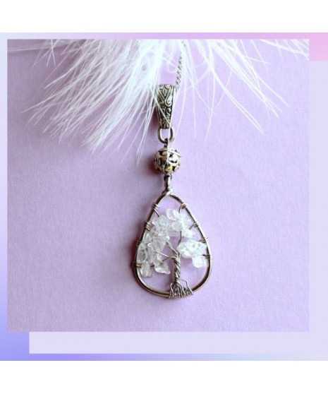 Pendentif Arbre de Vie en Cristal de roche