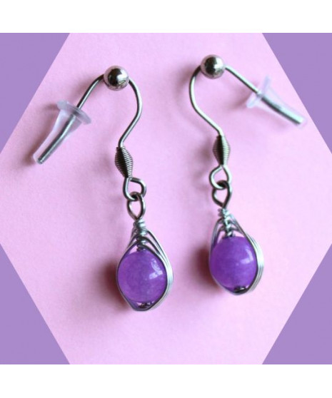 Boucles d'oreilles en Améthyste