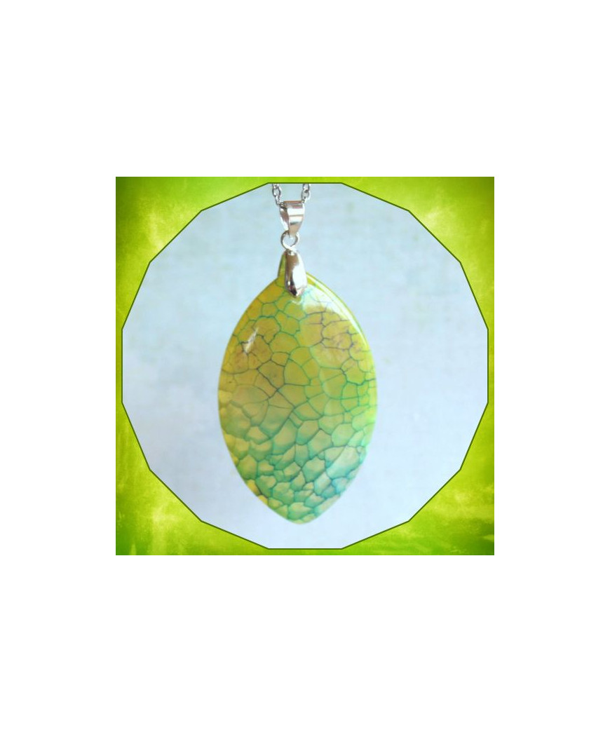 Pendentif Agate vert et jaune