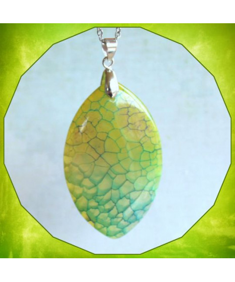 Pendentif Agate vert et jaune