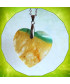 Pendentif Cœur Agate vert et jaune