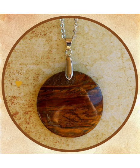Pendentif rond en Œil de Tigre