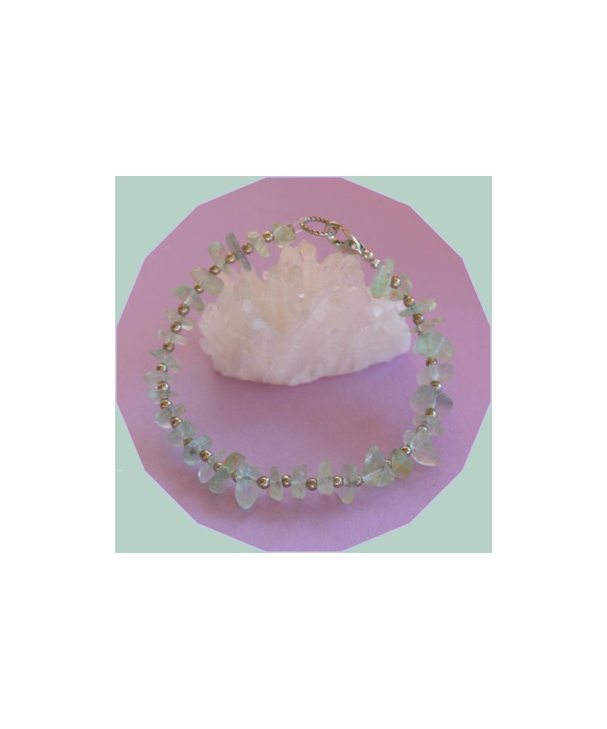 Bracelet pierres irrégulières en Fluorite