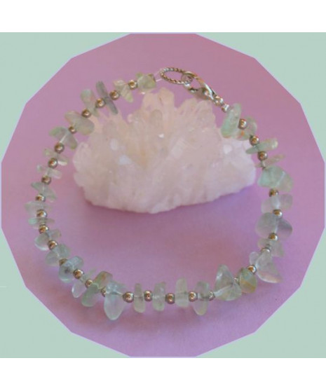 Bracelet pierres irrégulières en Fluorite