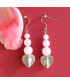 Belles Boucles d'Oreilles Cœurs en Quartz rose