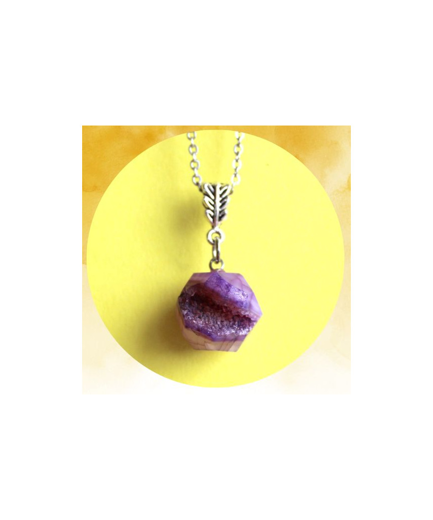 Pendentif Agate boule violette
