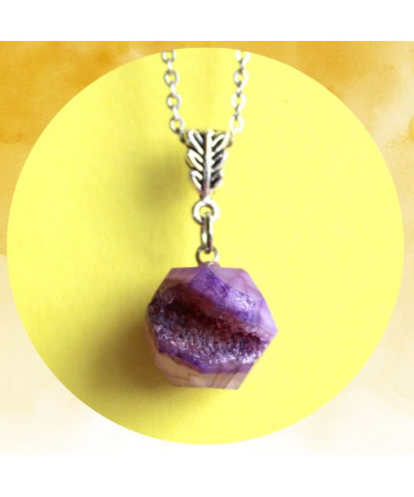 Pendentif Agate boule violette