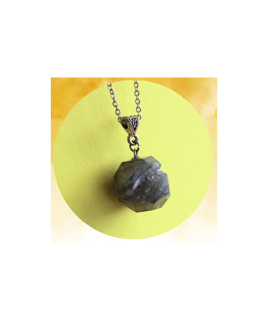 Pendentif Agate boule grise