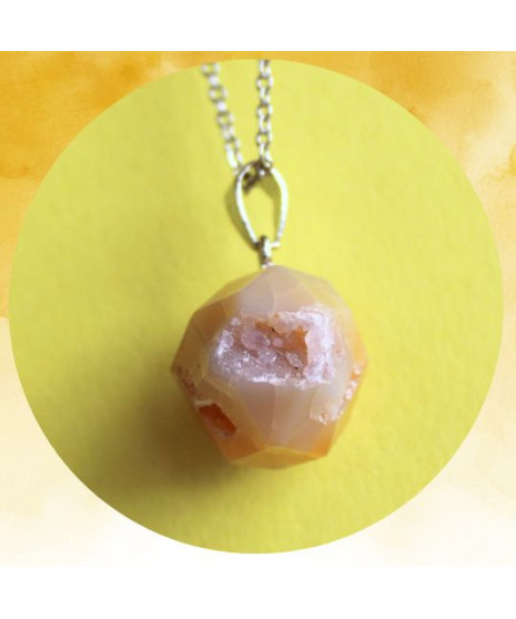 Pendentif Agate boule orange