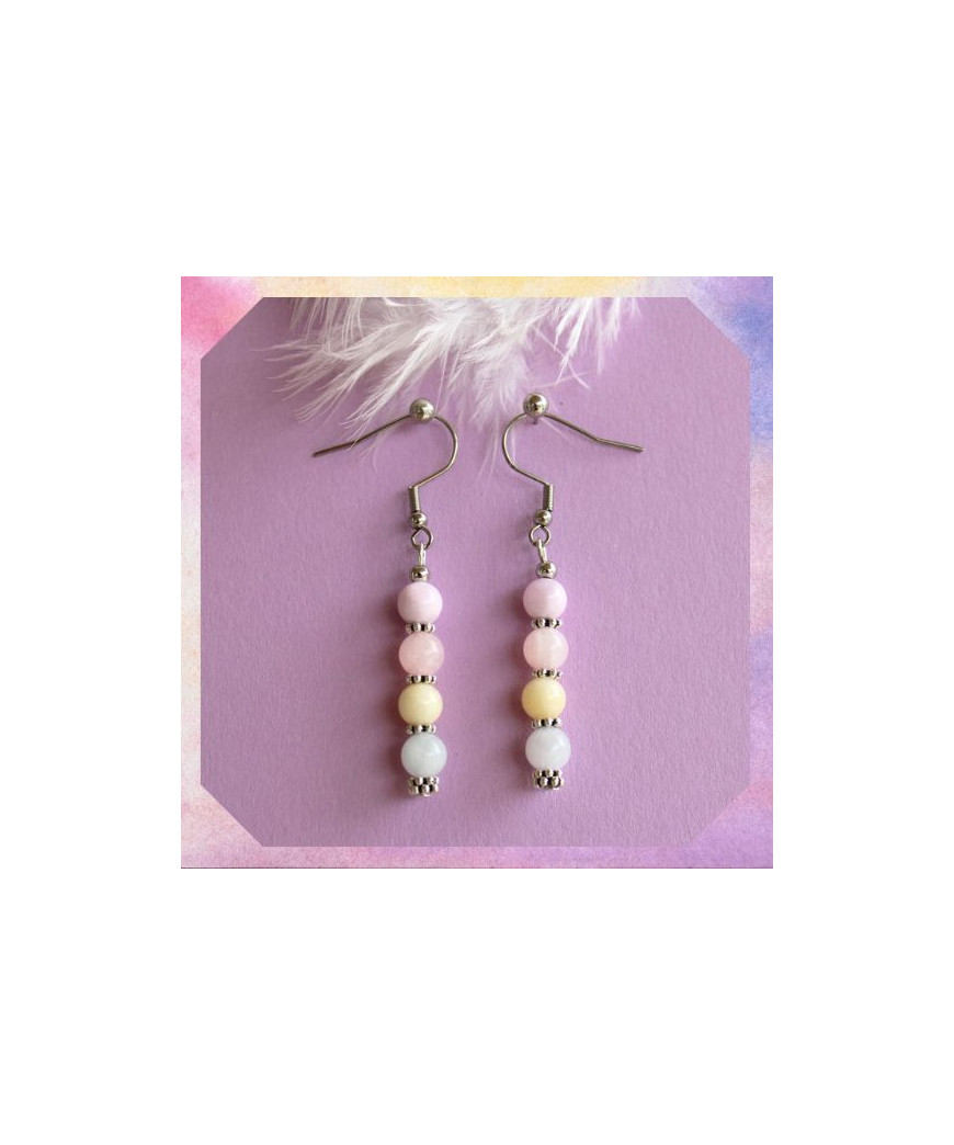 Boucles d'oreilles en Morganite