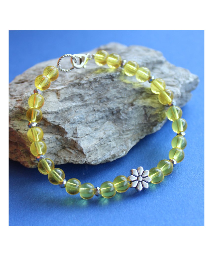 Bracelet Fleur en Citrine