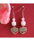 Belles Boucles d'Oreilles Cœurs en Quartz rose