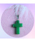 Pendentif petite Croix en Jade vert