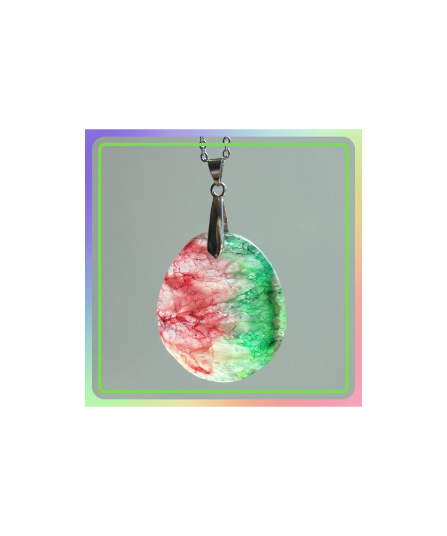 Pendentif Agate Arc En Ciel