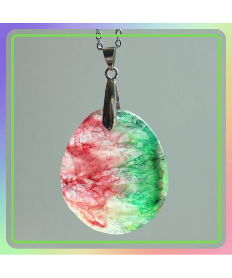 Pendentif Agate Arc En Ciel