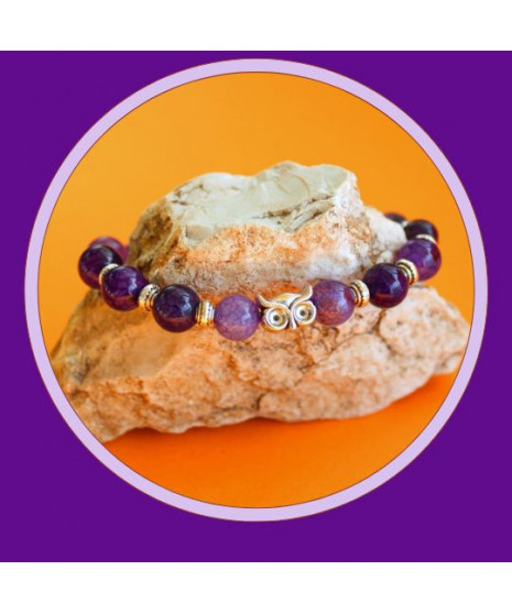 Bracelet Chouette en Agate violette