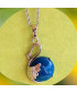 Pendentif Cygne en Agate bleue