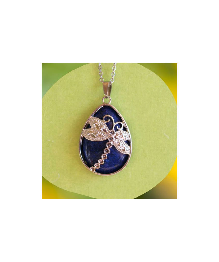 Pendentif Libellule en Lapis Lazuli